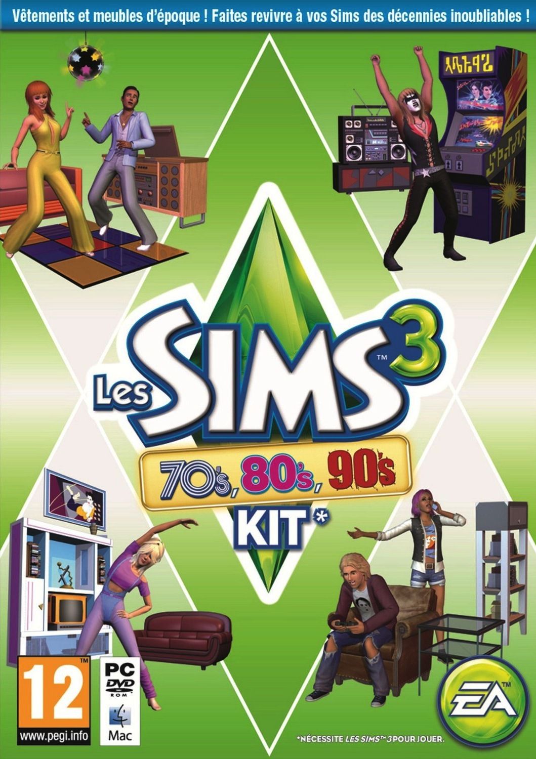 Les Sims 3 : 70's, 80's, 90's Kit (2013)  - Jeu vidéo streaming VF gratuit complet